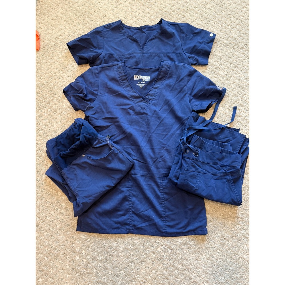 2 set scrubs Navy 1 Greys Anatomy 1 cherokee‎ flex s - xs